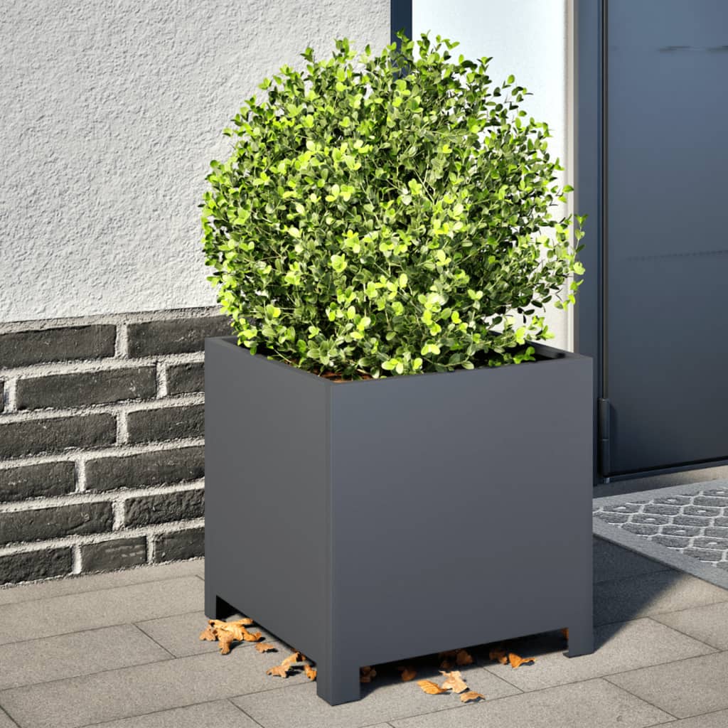 Plantekasse antrasitt 40x40x40 cm stål