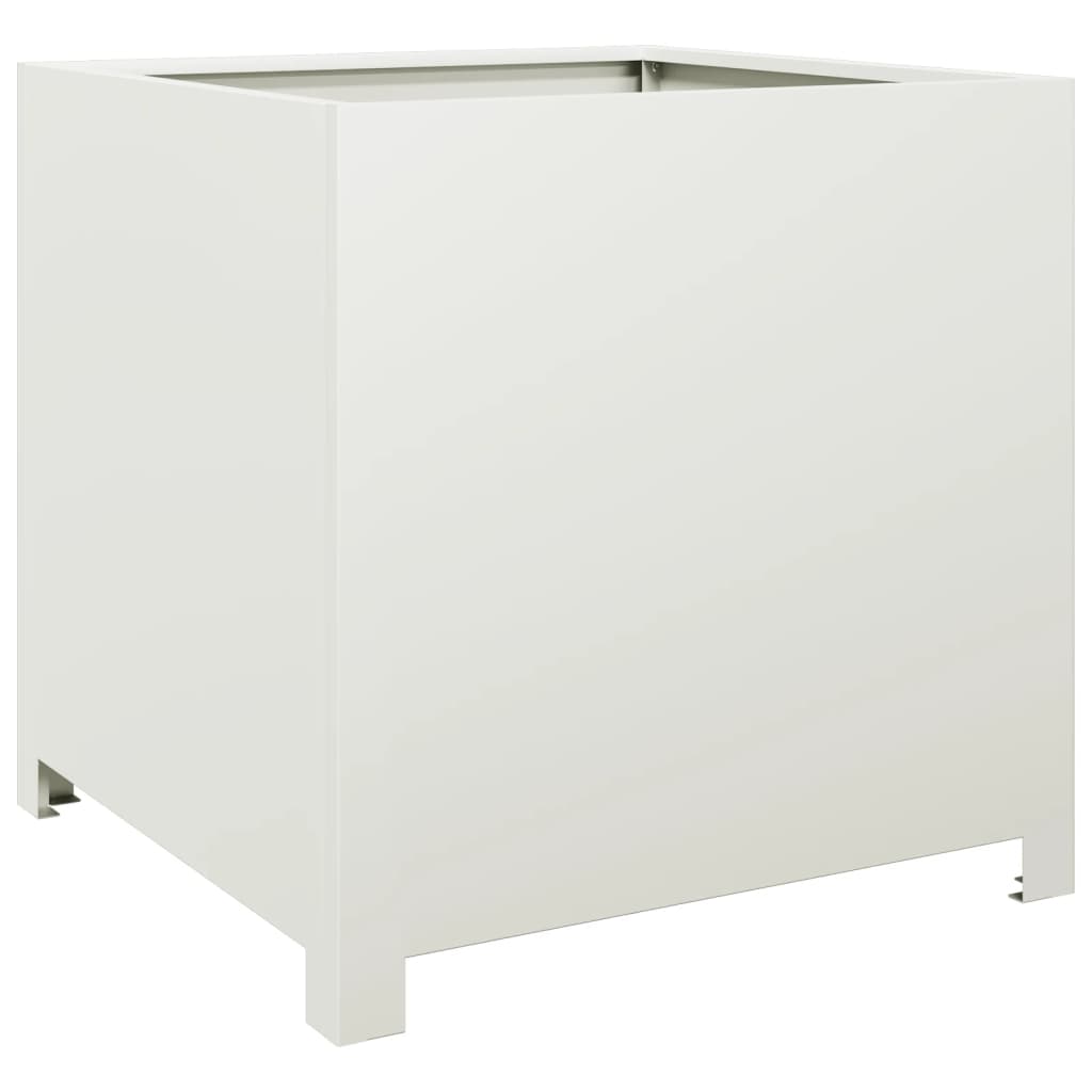 Plantekasse hvit 50x50x50 cm cortenstål