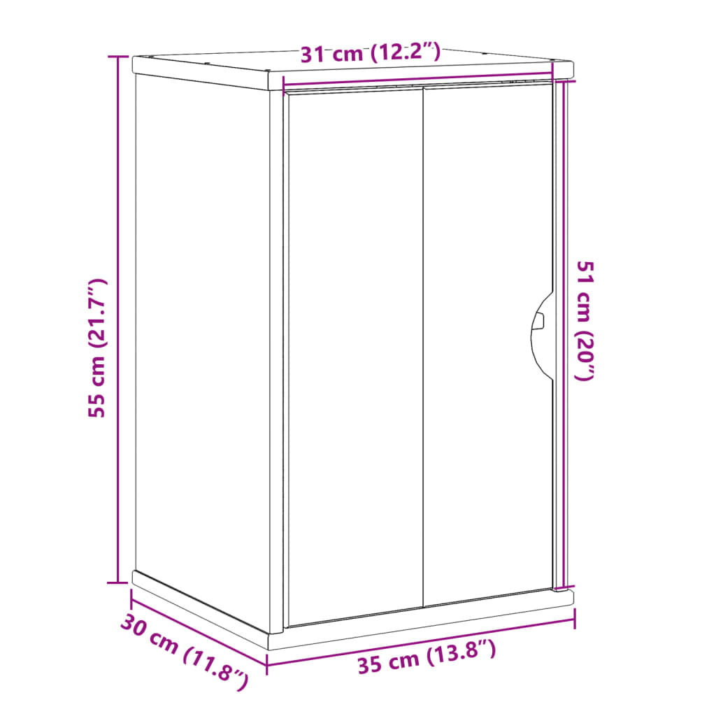 Veggmontert baderomsskap OTTA 35x30x55 cm heltre furu