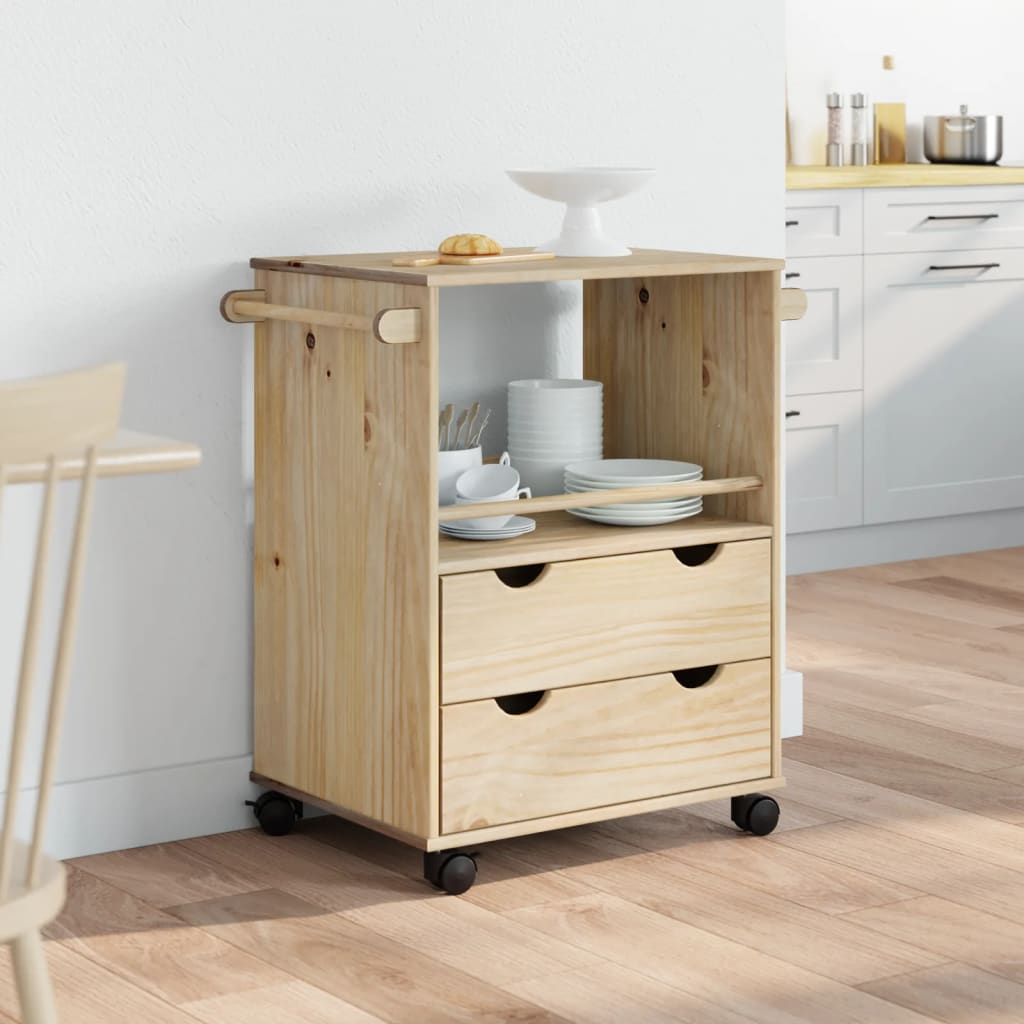 Kjøkkenvogn OTTA 59x45x80 cm heltre furu