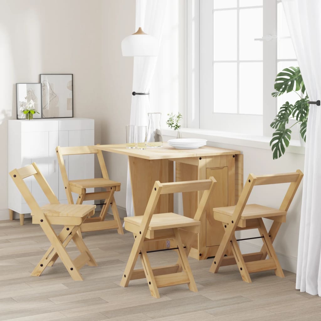 Sammenleggbare spisestoler 4 stk Corona voksbrun heltre furu