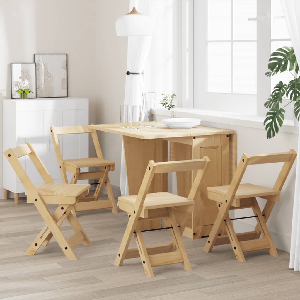 Sammenleggbare spisestoler 4 stk Corona voksbrun heltre furu