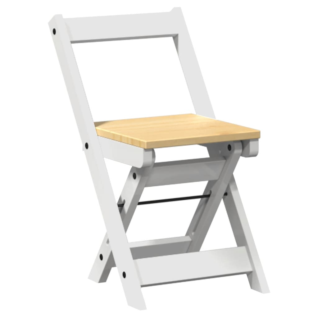 Sammenleggbare spisestoler 4 stk Corona hvit heltre furu