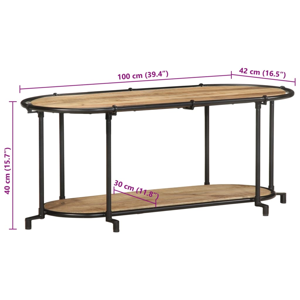 TV-benk 100x42x40 cm grov heltre mango