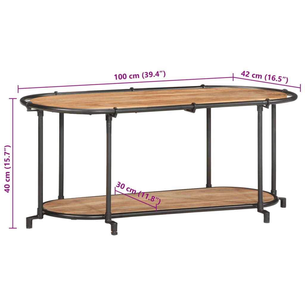 TV-benk 100x42x40 cm heltre akasie