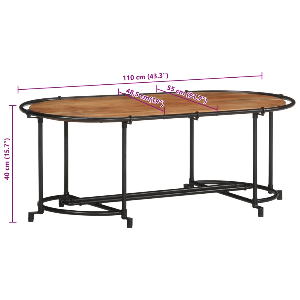 Salongbord 110x55x40 cm heltre akasie