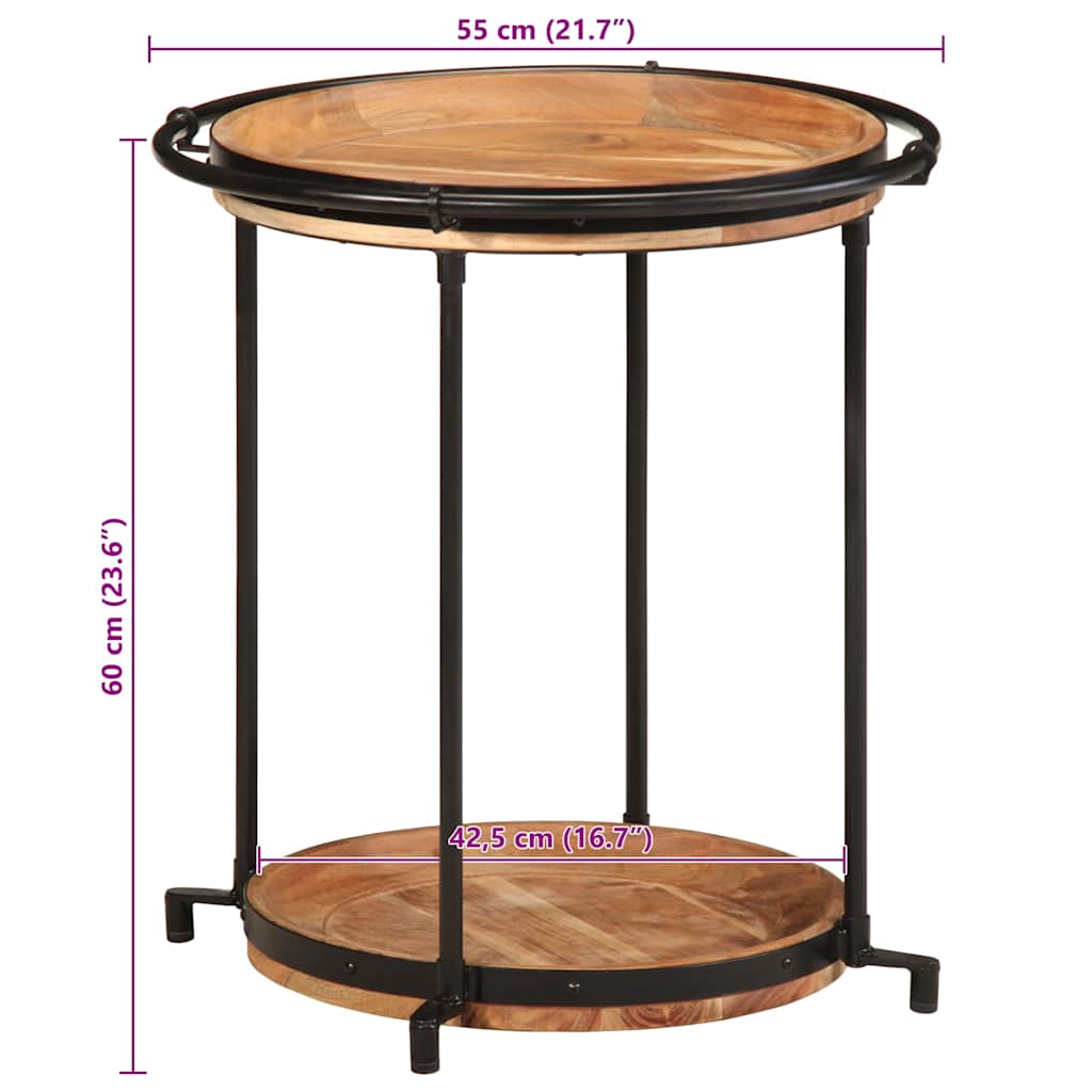 Sidebord Ø55x60 cm heltre akasie