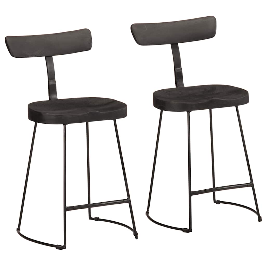 Barkrakker 2 stk svart 49x43x79 cm heltre mango