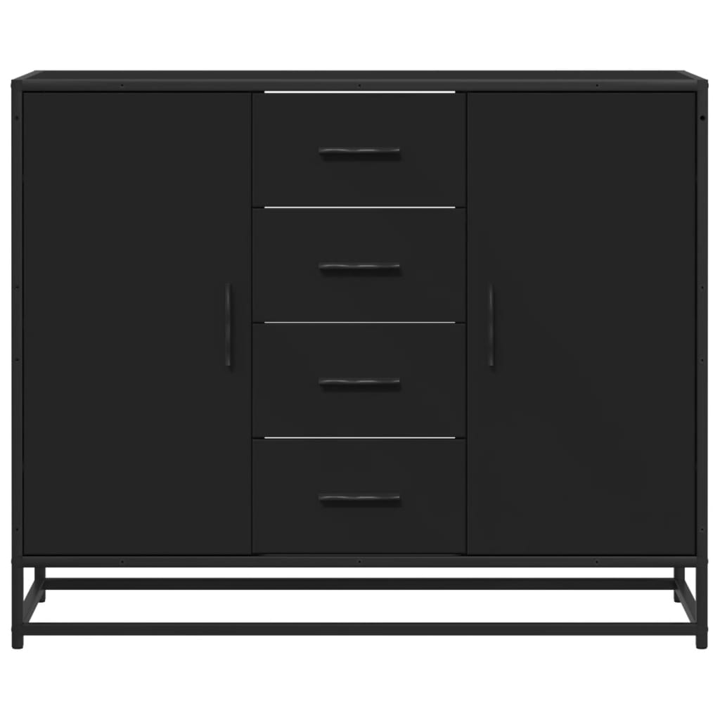 Skjenk svart 92x35x76 cm konstruert tre