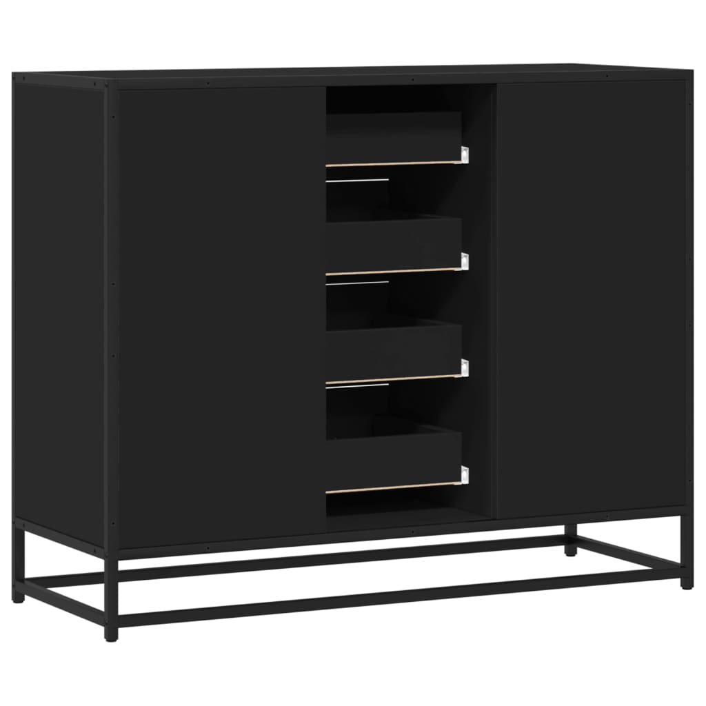 Skjenk svart 92x35x76 cm konstruert tre