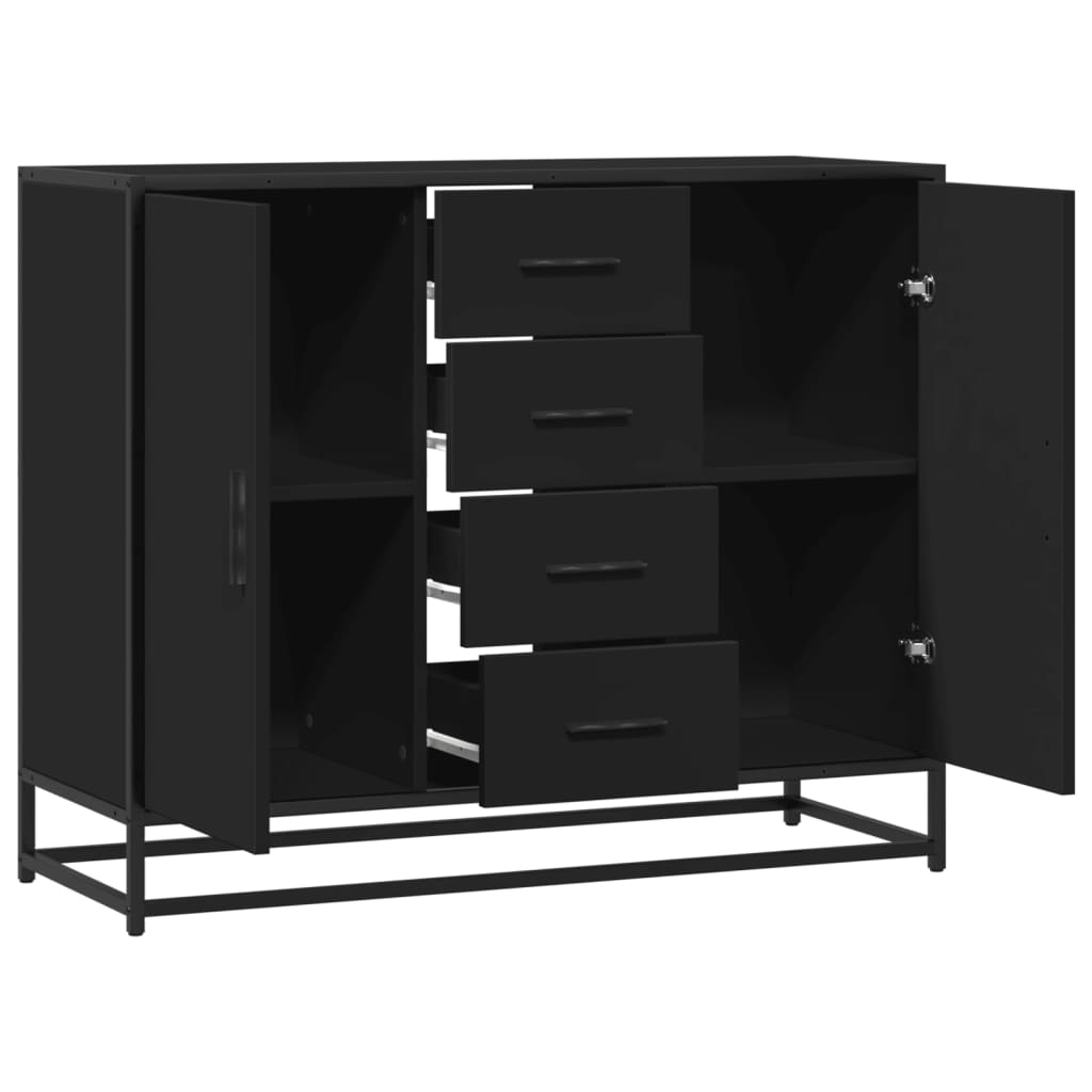 Skjenk svart 92x35x76 cm konstruert tre