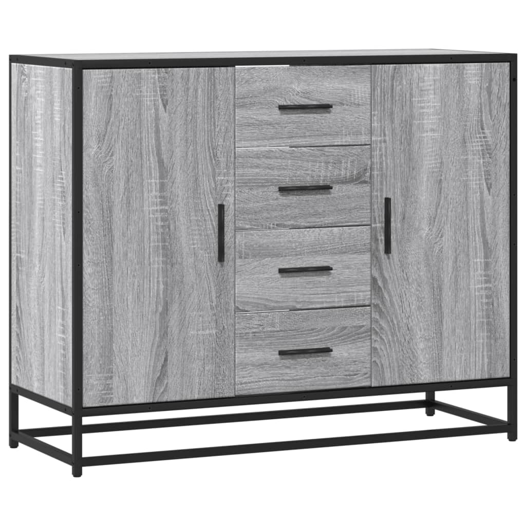 Skjenk grå sonoma eik 92x35x76 cm konstruert tre