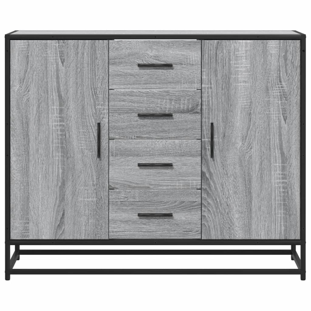 Skjenk grå sonoma eik 92x35x76 cm konstruert tre