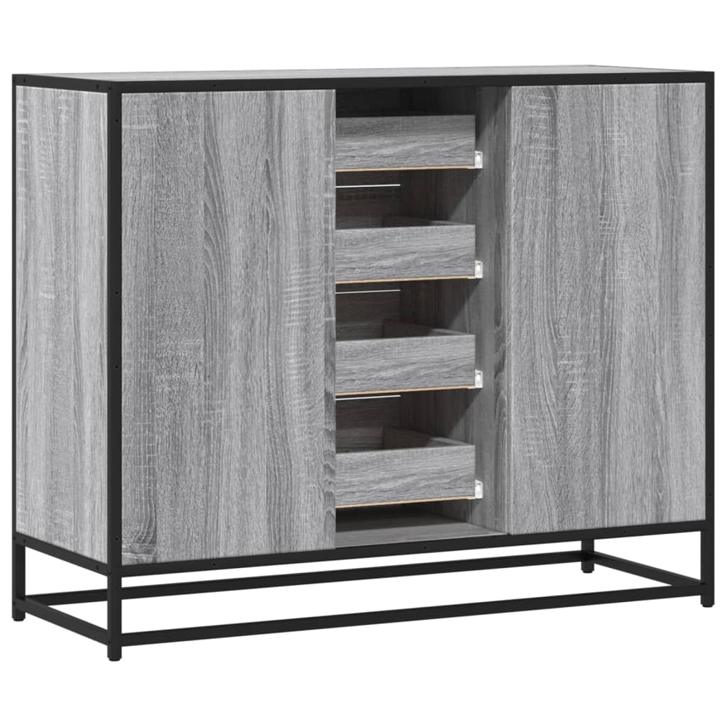 Skjenk grå sonoma eik 92x35x76 cm konstruert tre
