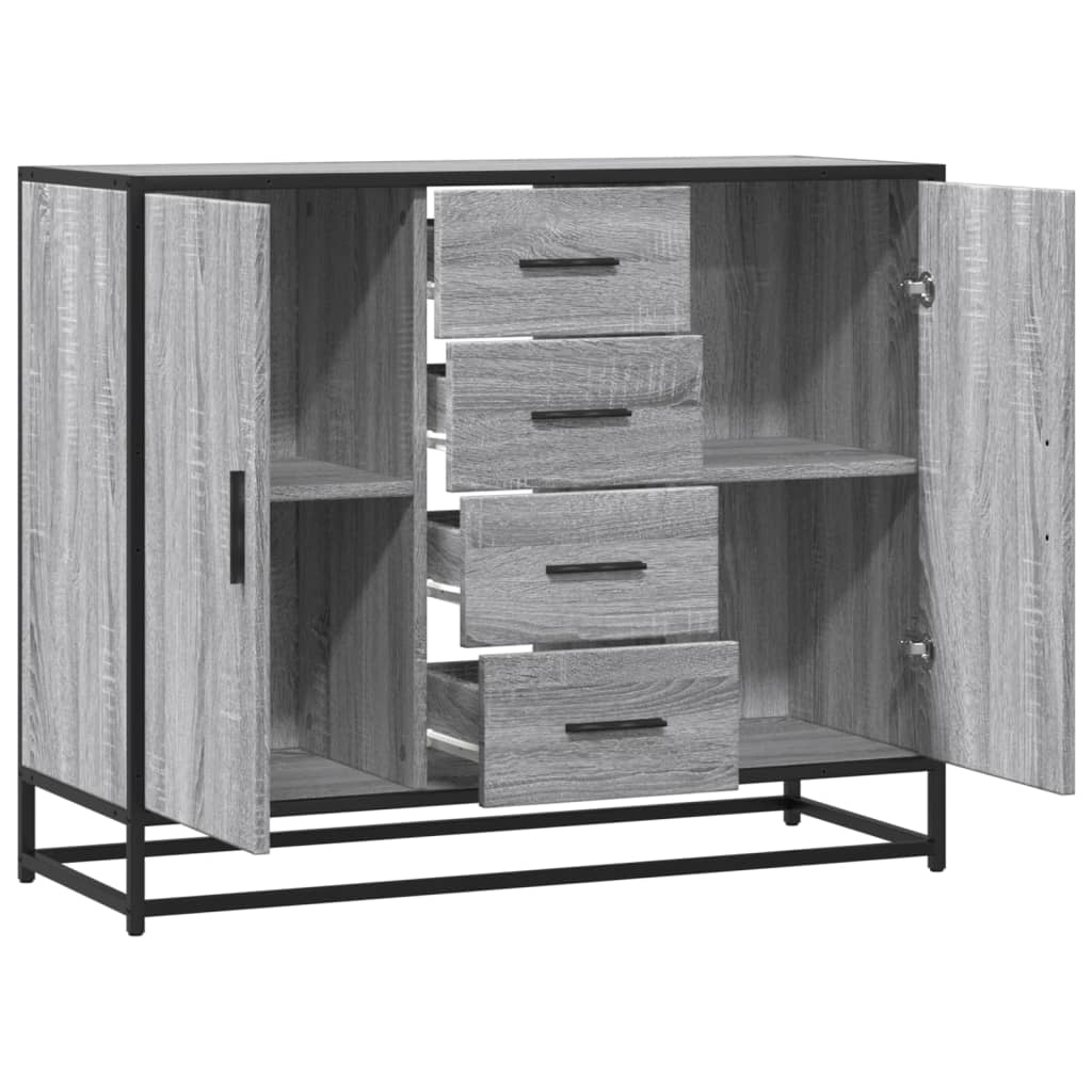 Skjenk grå sonoma eik 92x35x76 cm konstruert tre