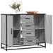 Skjenk grå sonoma eik 92x35x76 cm konstruert tre