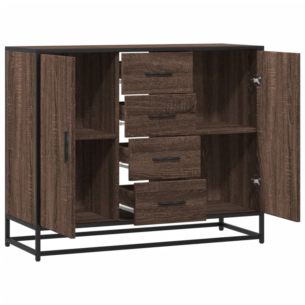 Skjenk brun eik 92x35x76 cm konstruert tre