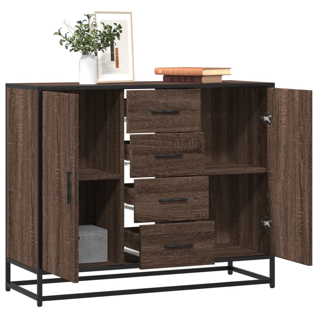 Skjenk brun eik 92x35x76 cm konstruert tre