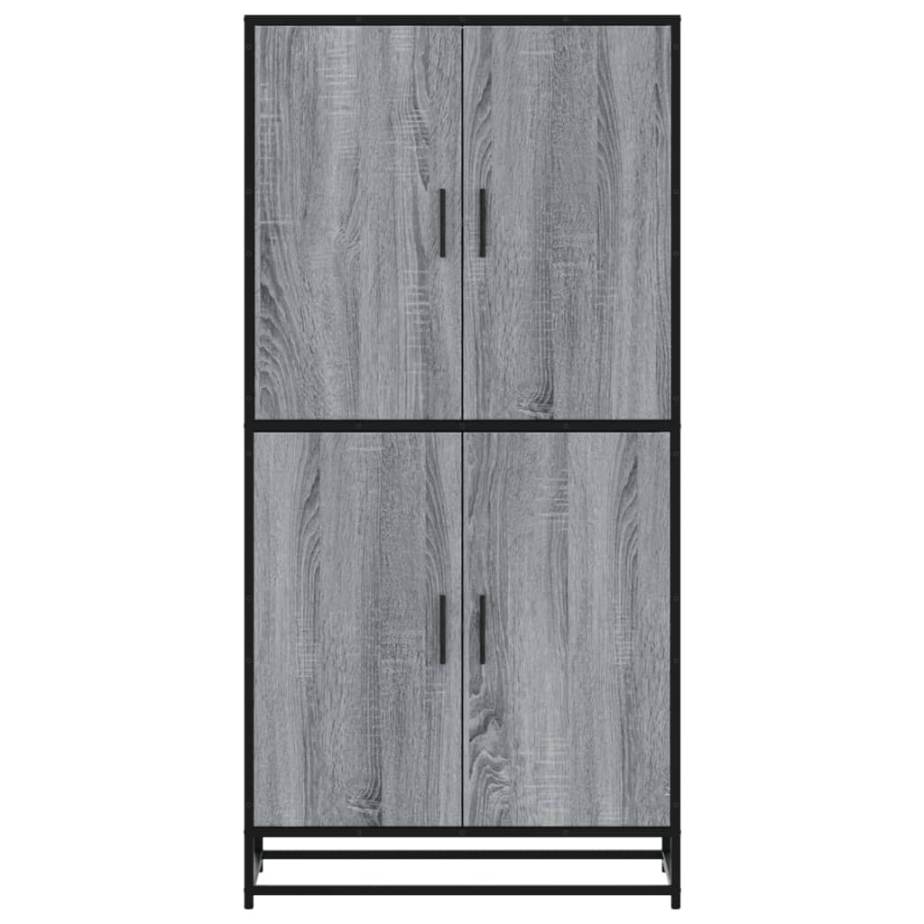 Highboard grå sonoma 68x35x139 cm konstruert tre