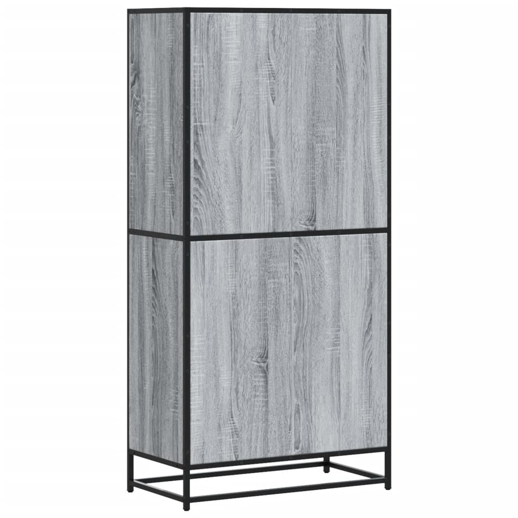 Highboard grå sonoma 68x35x139 cm konstruert tre