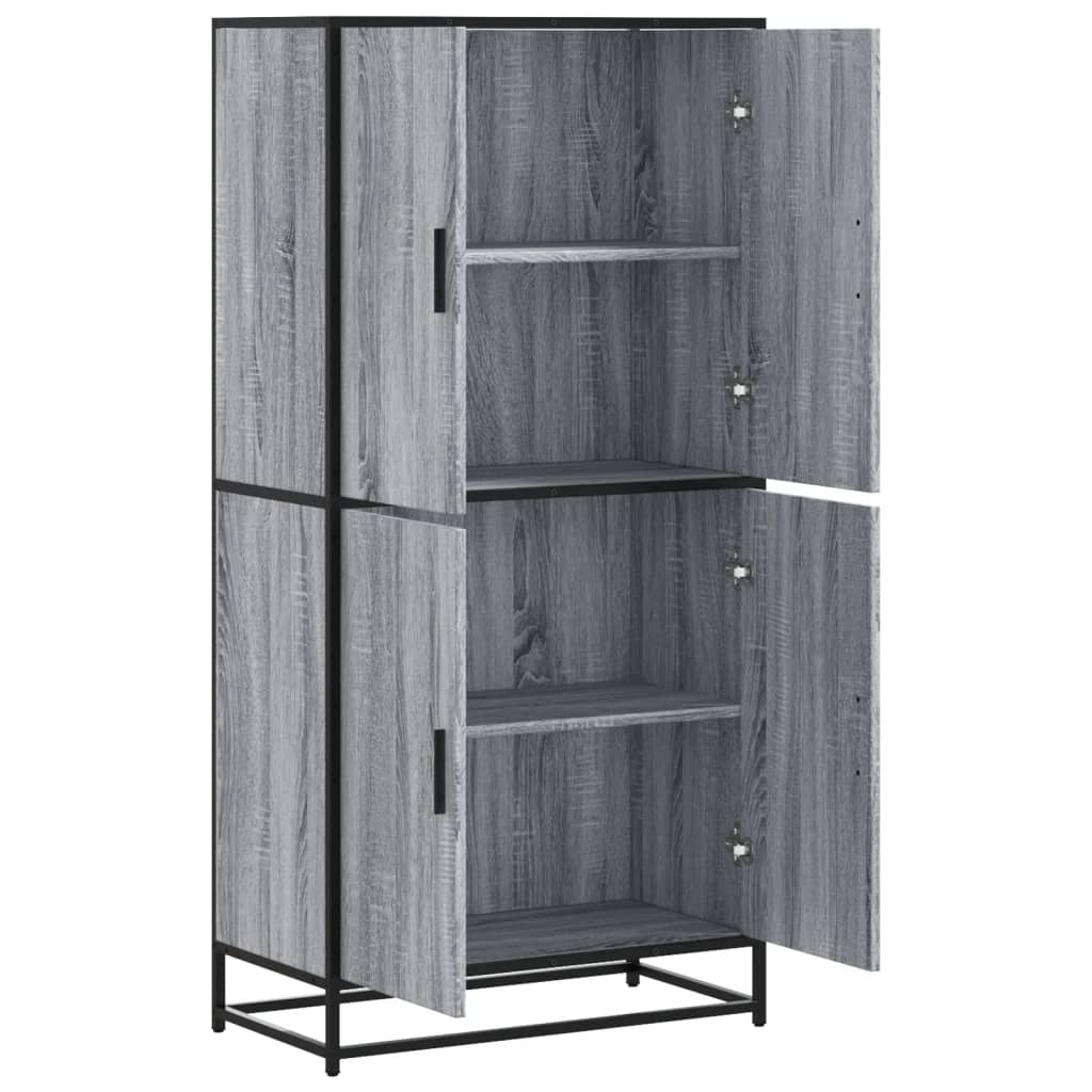 Highboard grå sonoma 68x35x139 cm konstruert tre