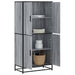 Highboard grå sonoma 68x35x139 cm konstruert tre