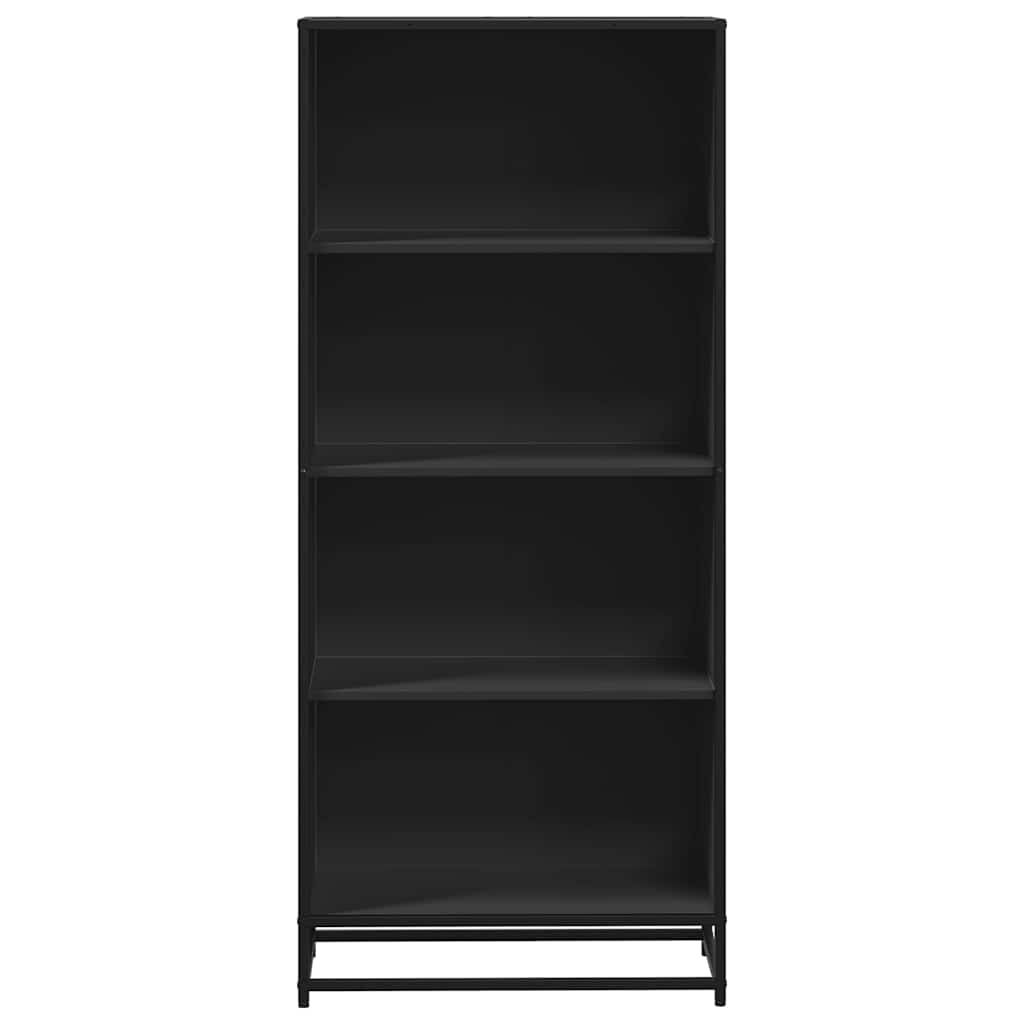 Bokhylle svart 60x35x139 cm konstruert tre