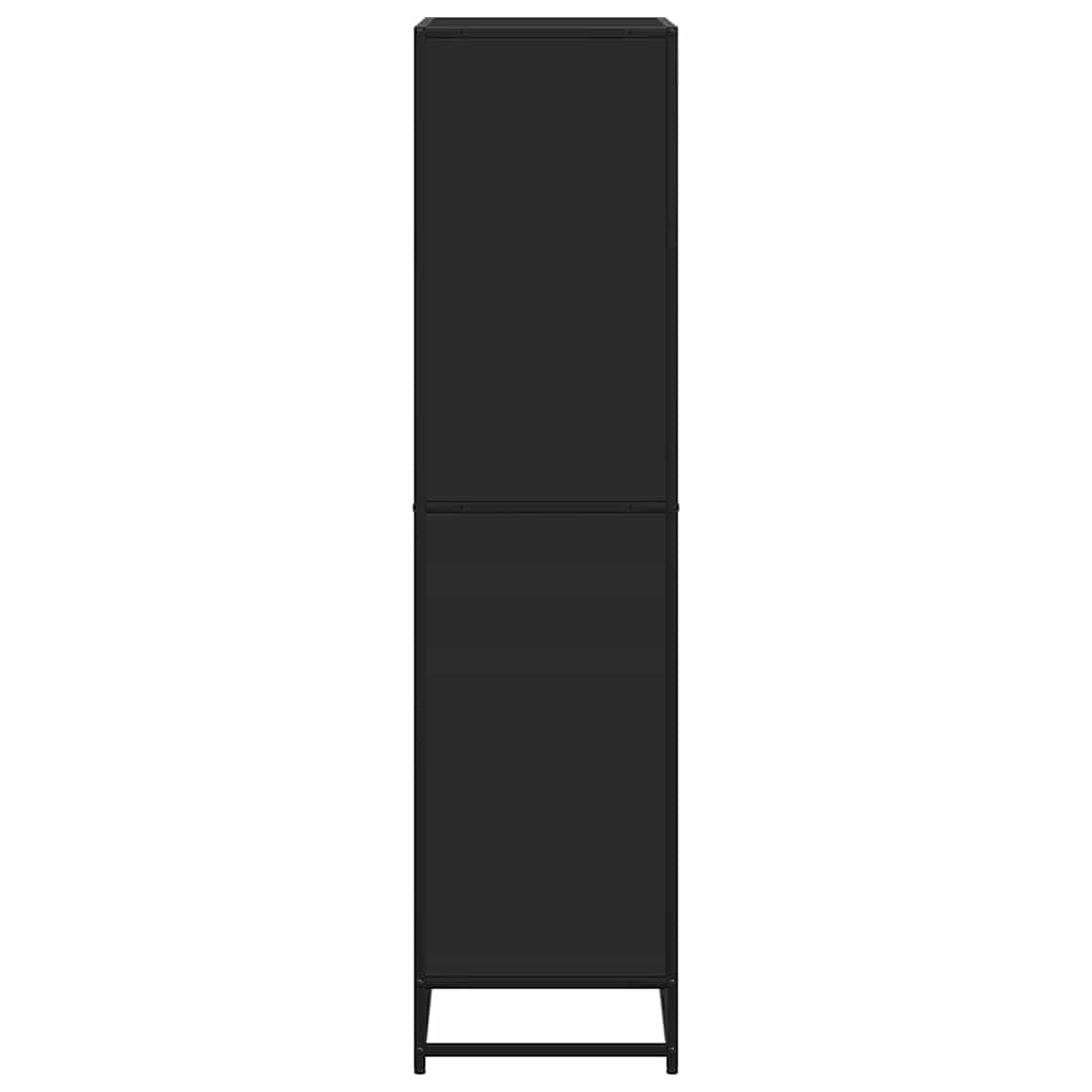 Bokhylle svart 60x35x139 cm konstruert tre