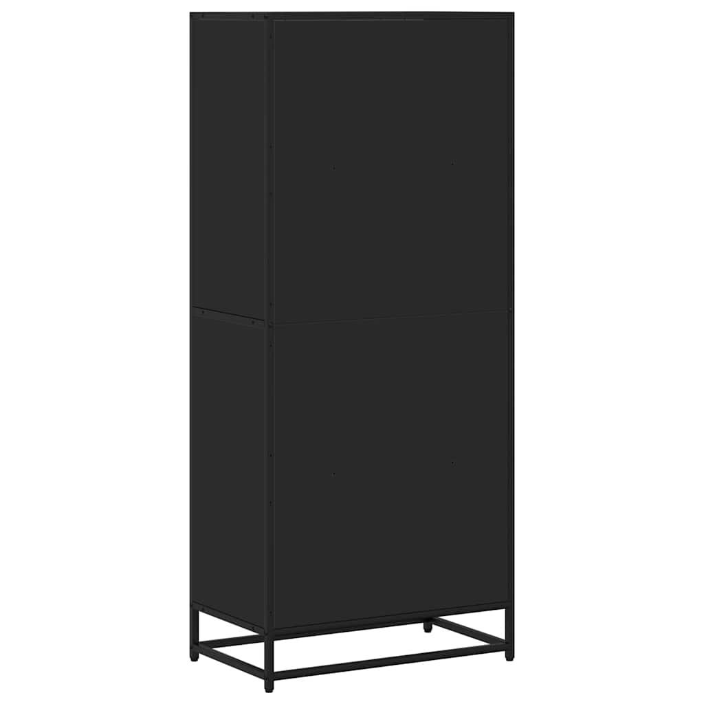 Bokhylle svart 60x35x139 cm konstruert tre
