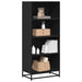 Bokhylle svart 60x35x139 cm konstruert tre
