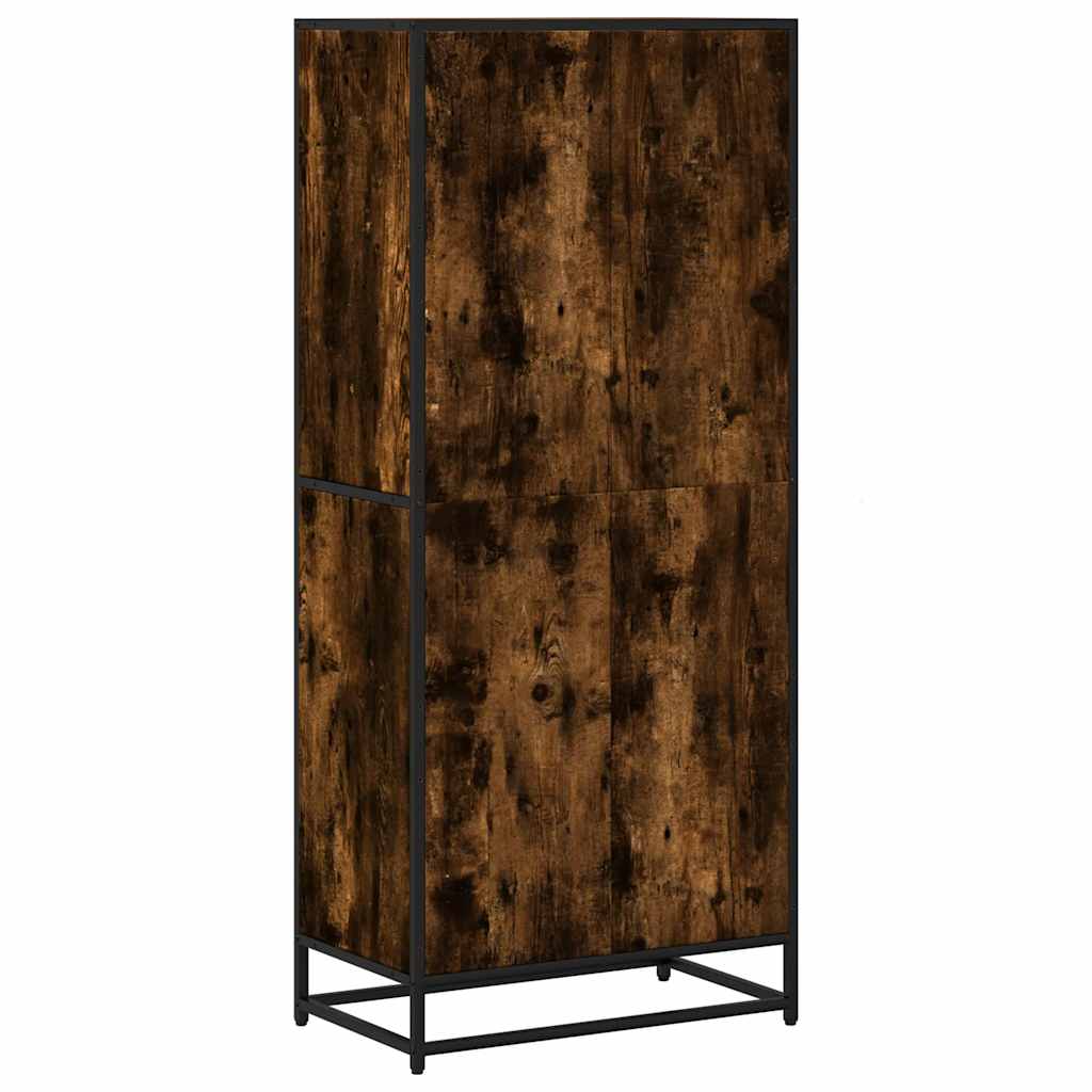 Bokhylle røkt eik 60x35x139 cm konstruert tre