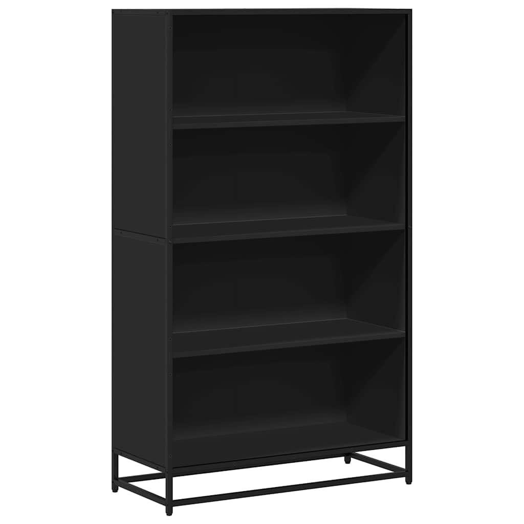 Bokhylle svart 80,5x35x139 cm konstruert tre
