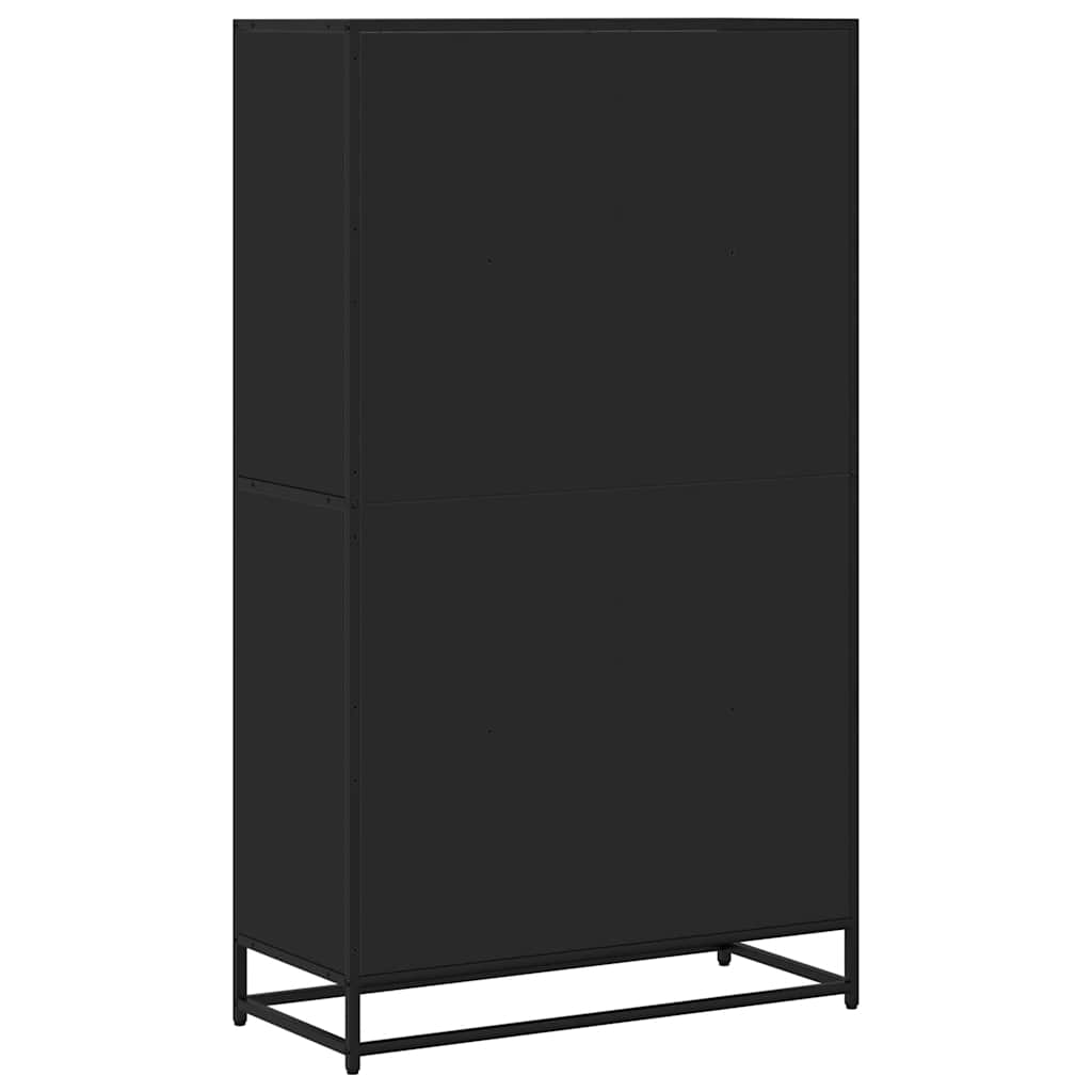 Bokhylle svart 80,5x35x139 cm konstruert tre