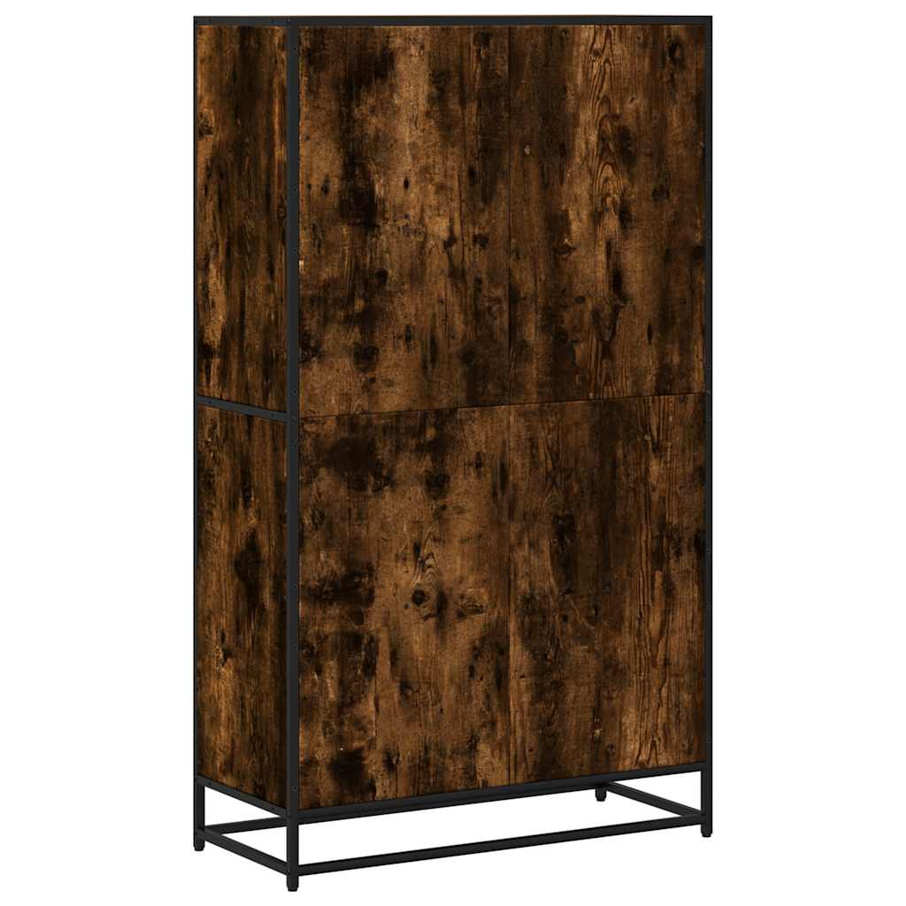 Bokhylle røkt eik 80,5x35x139 cm konstruert tre