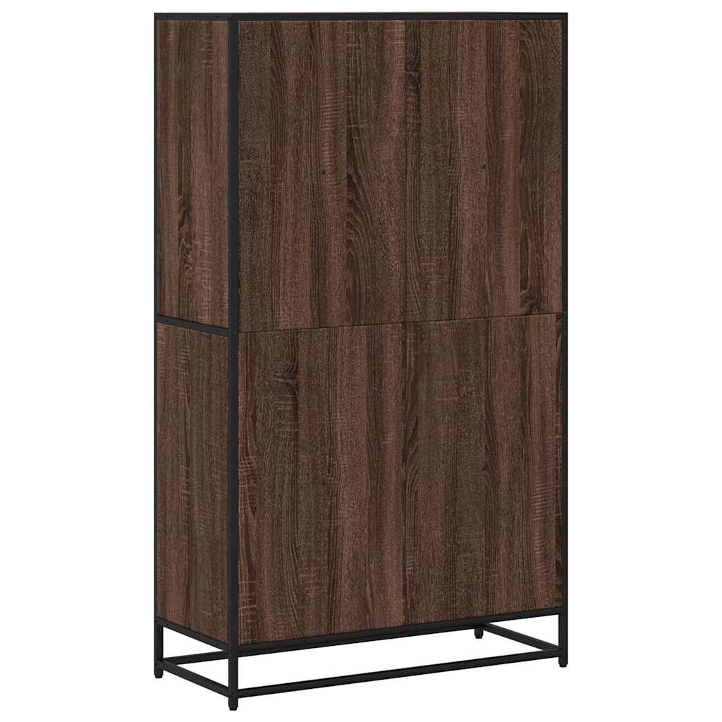 Bokhylle brun eik 80,5x35x139 cm konstruert tre