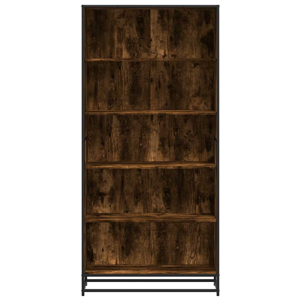Bokhylle røkt eik 80,5x35x170,5 cm konstruert tre