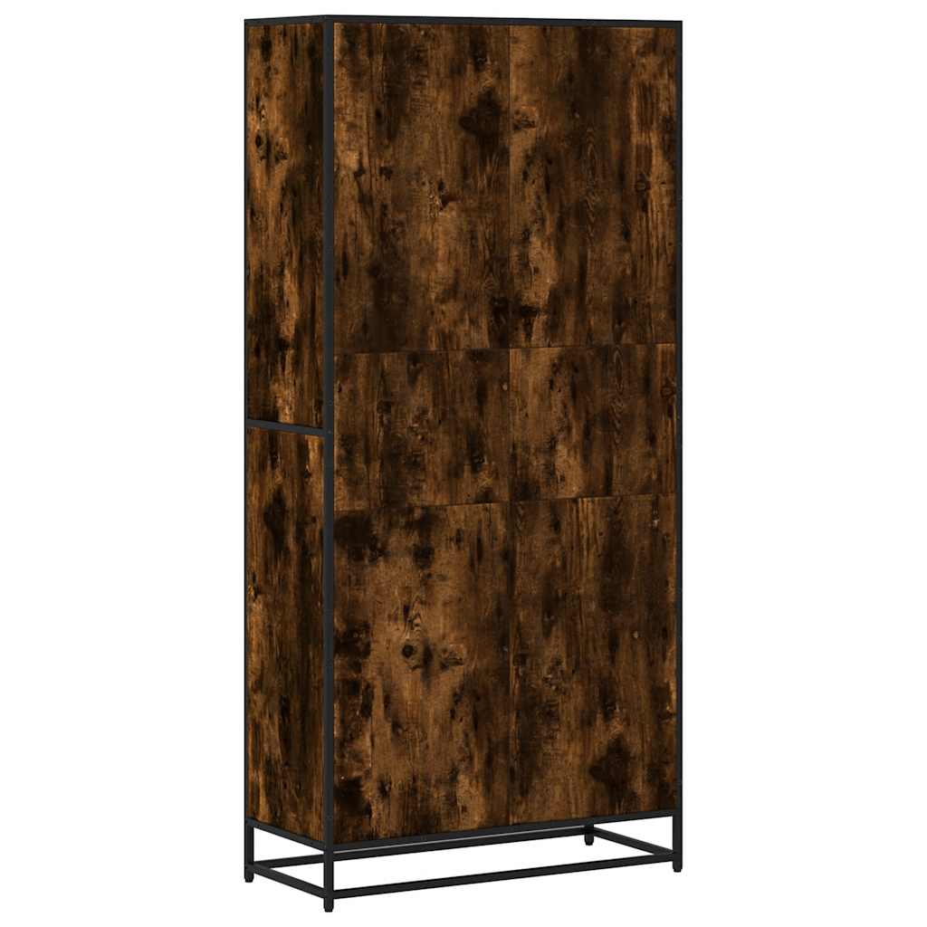 Bokhylle røkt eik 80,5x35x170,5 cm konstruert tre