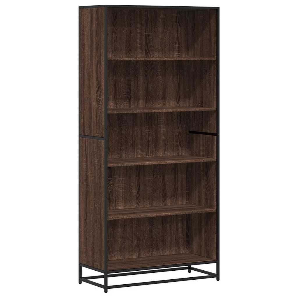 Bokhylle brun eik 80,5x35x170,5 cm konstruert tre
