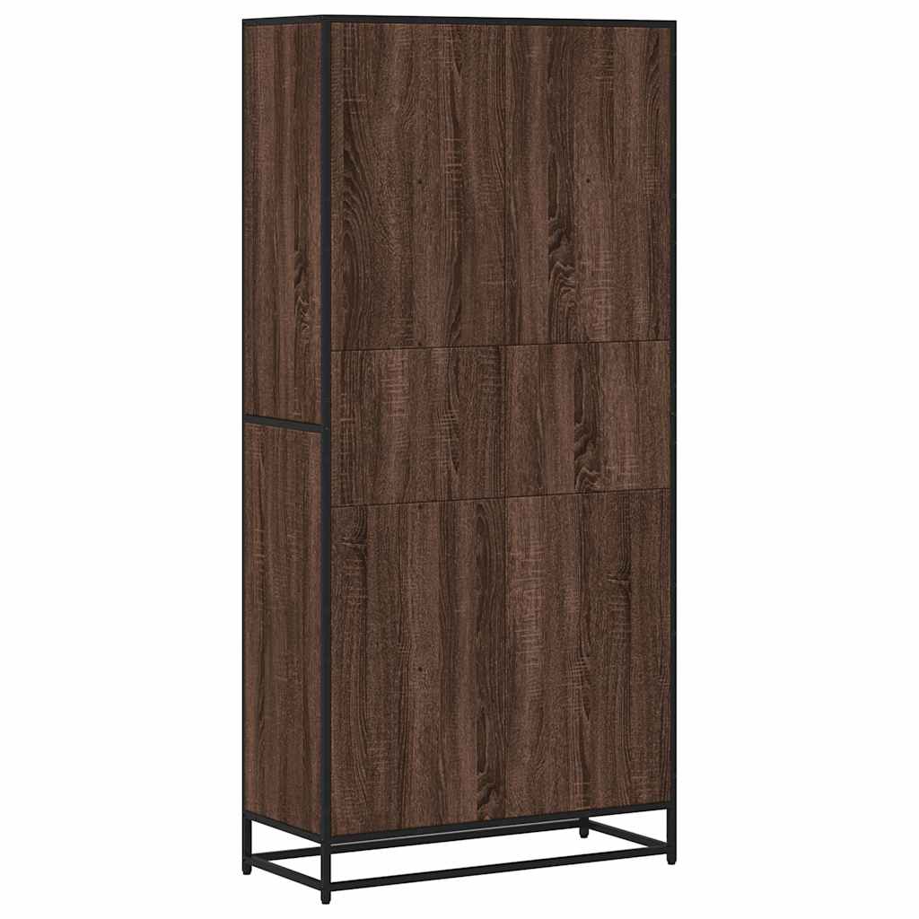 Bokhylle brun eik 80,5x35x170,5 cm konstruert tre