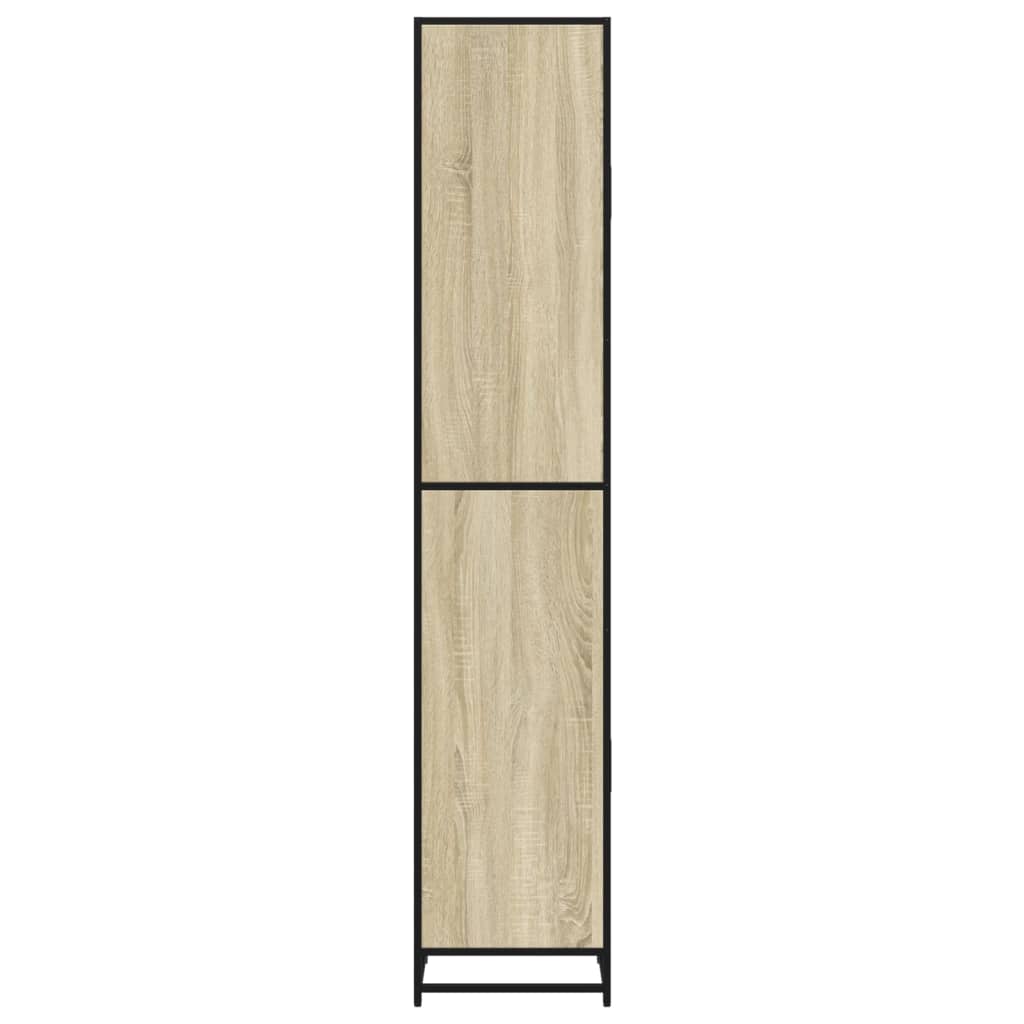 Baderomsskap sonoma eik 35x37,5x188,5 cm konstruert tre metall