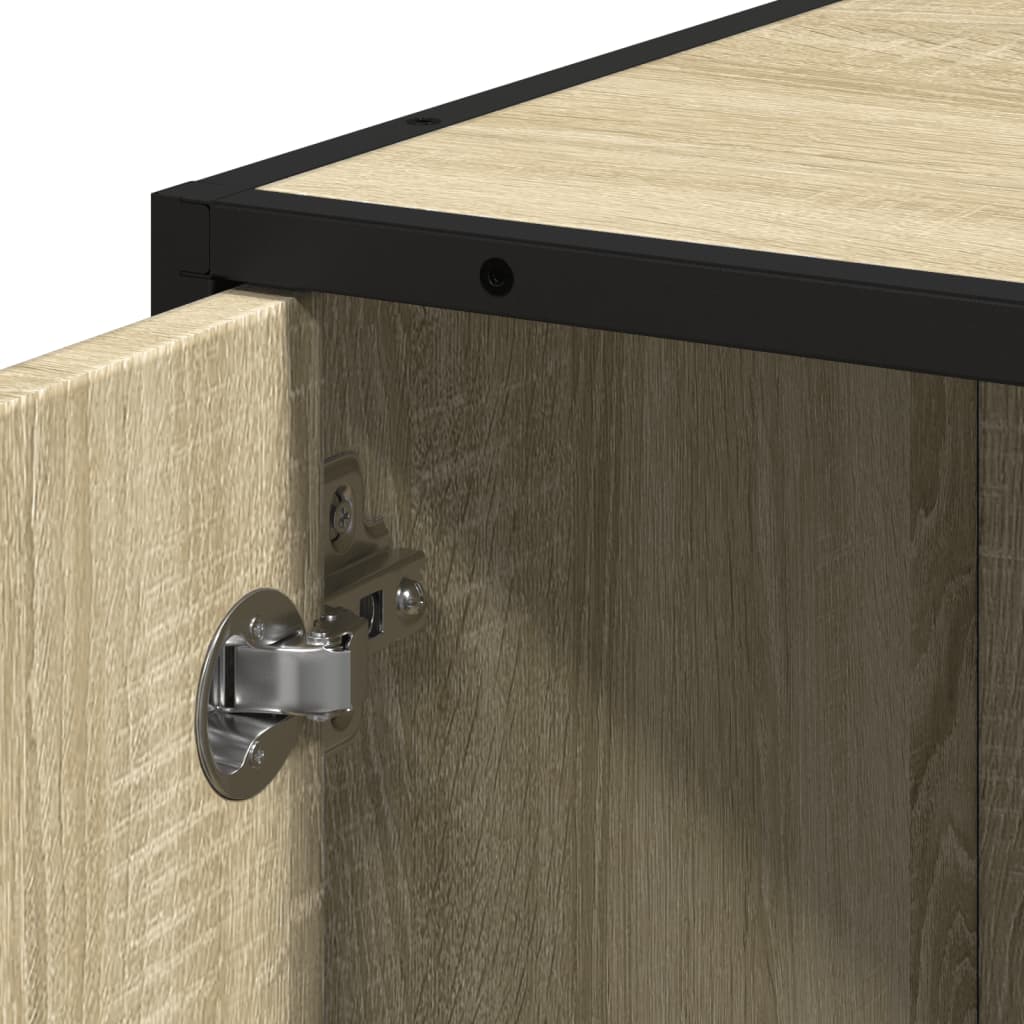 Baderomsskap sonoma eik 35x37,5x188,5 cm konstruert tre metall