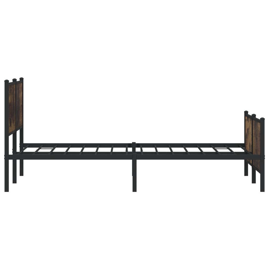 Sengeramme i metall uten madrass røkt eik 180x200 cm