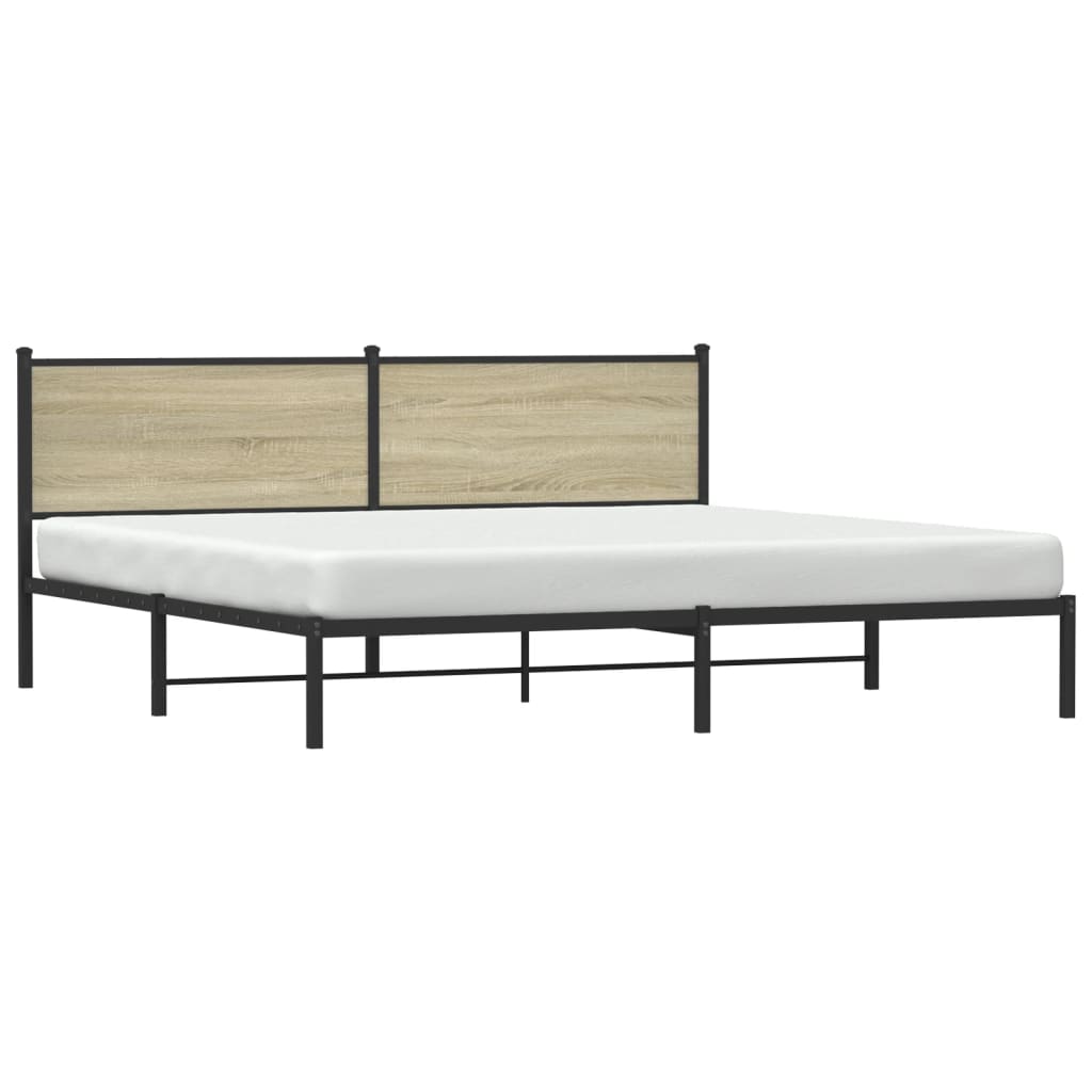 Sengeramme i metall uten madrass sonoma eik 200x200 cm