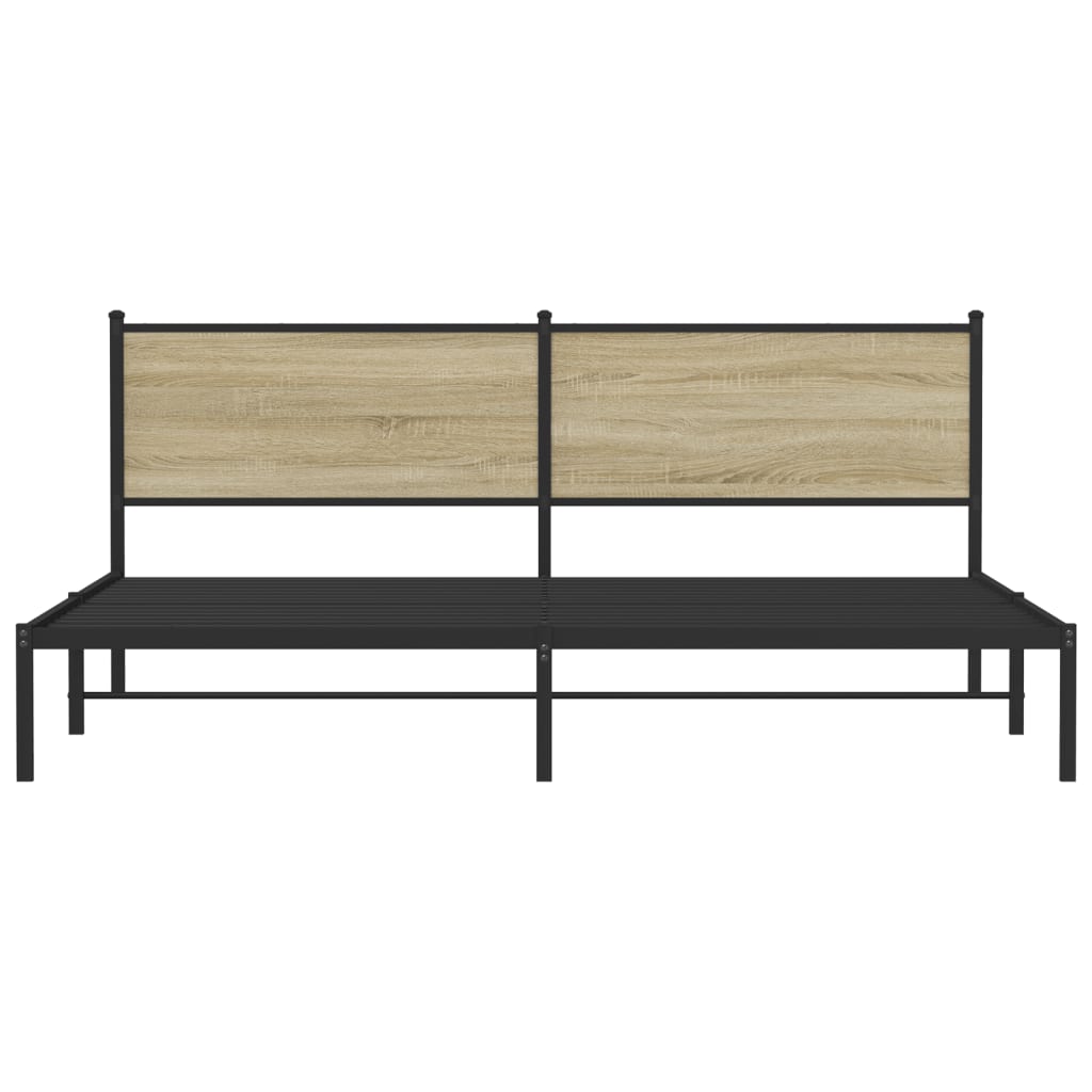 Sengeramme i metall uten madrass sonoma eik 200x200 cm