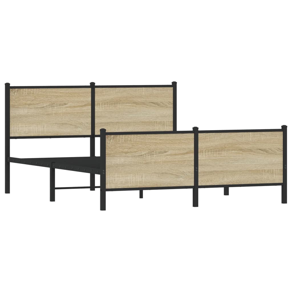 Sengeramme i metall uten madrass sonoma eik 140x200 cm