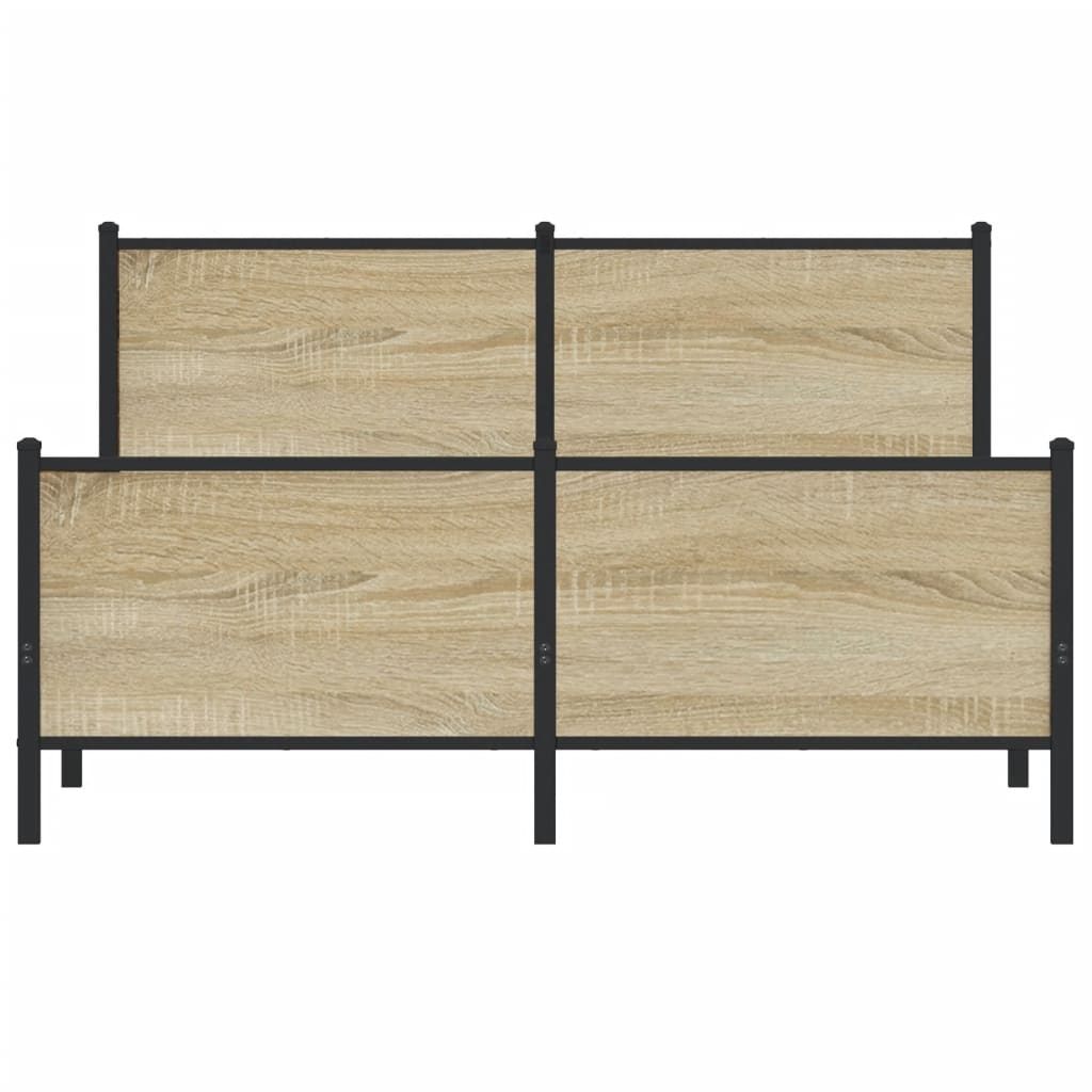 Sengeramme i metall uten madrass sonoma eik 160x200 cm