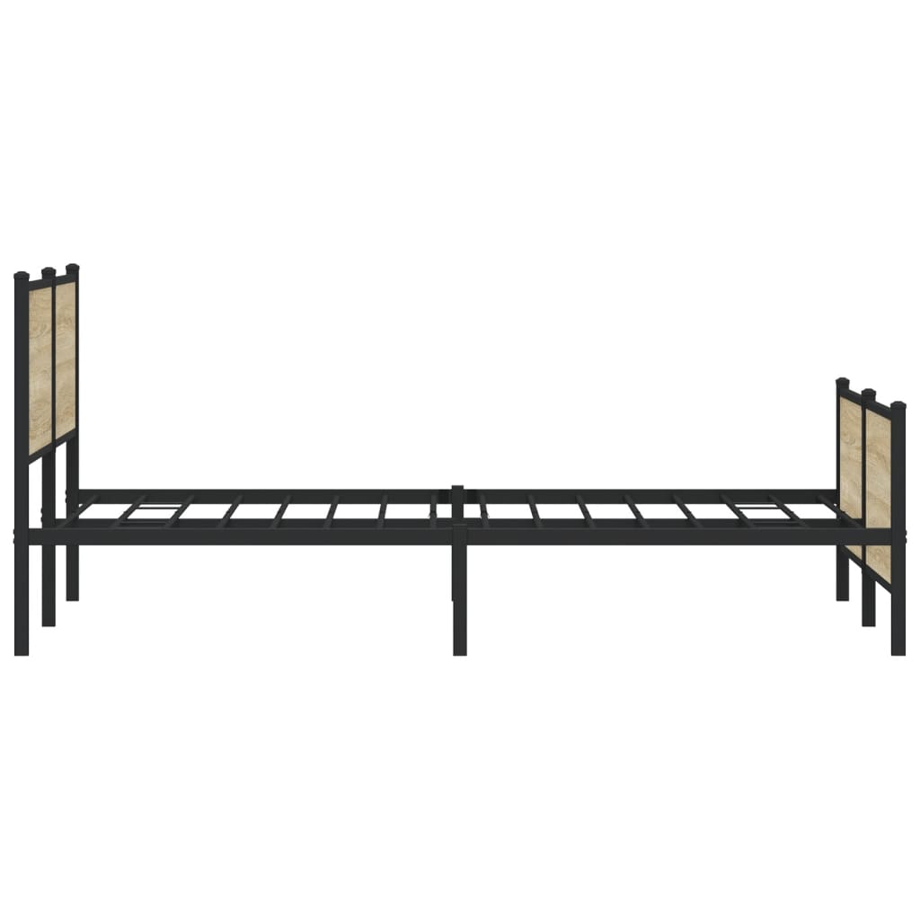 Sengeramme i metall uten madrass sonoma eik 180x200 cm