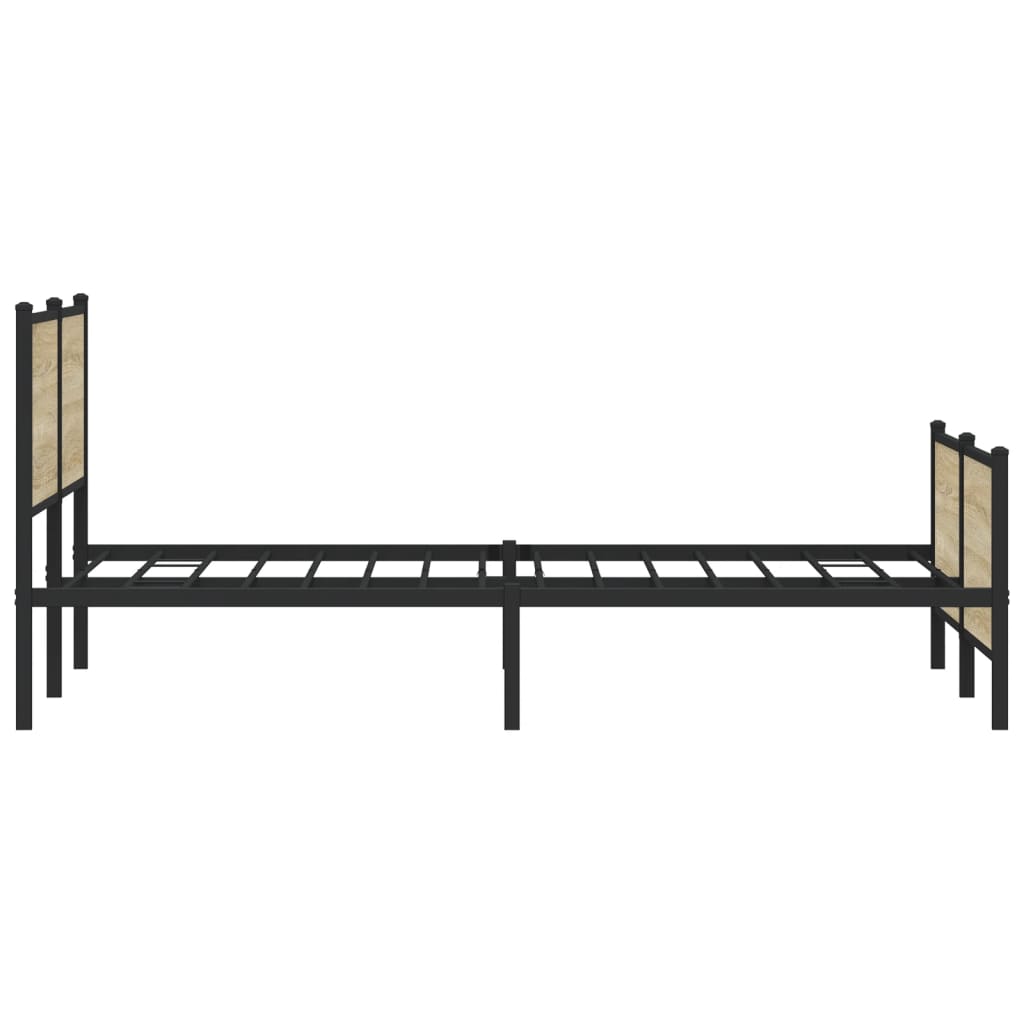 Sengeramme i metall uten madrass sonoma eik 193x203 cm
