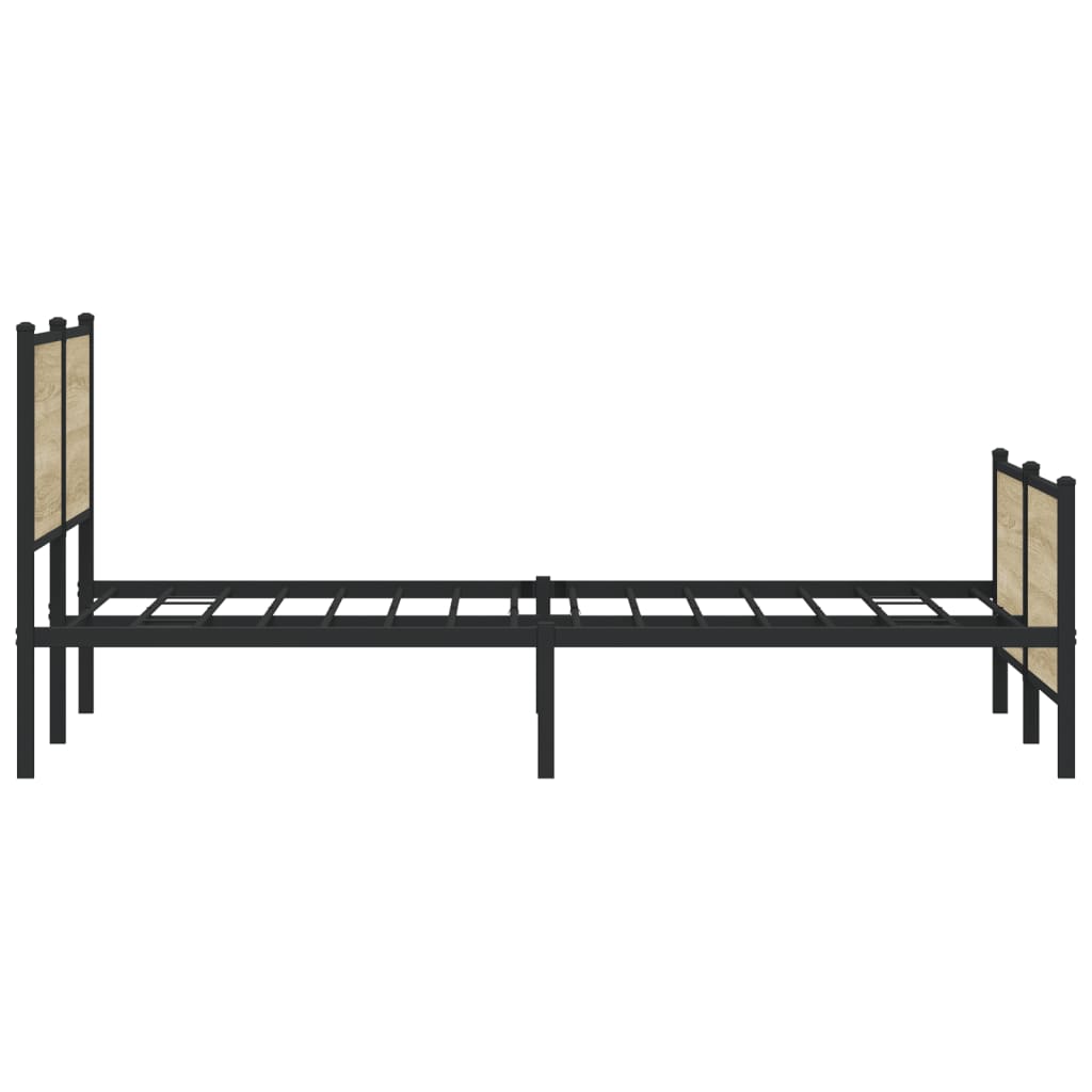 Sengeramme i metall uten madrass sonoma eik 200x200 cm