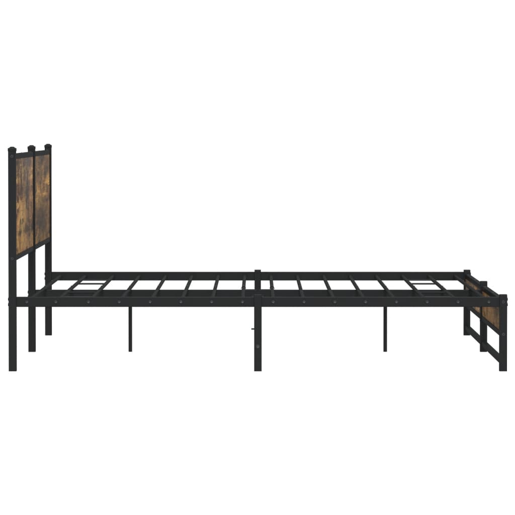 Sengeramme i metall uten madrass røkt eik 200x200 cm vidaXL